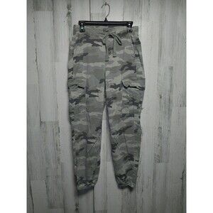 American Eagle Camo Jogger Pants Size 4 Green Drawstring